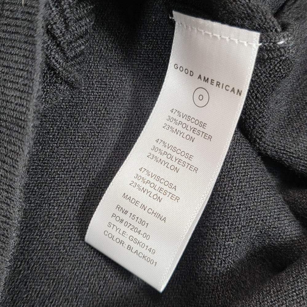🆕️Good American Black Sleeveless Turtleneck Sweater Tank - Picture 8 of 8